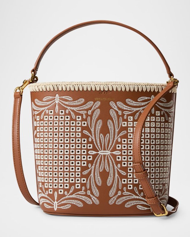Small Eyelet Feed Shoulder Bag in Leather